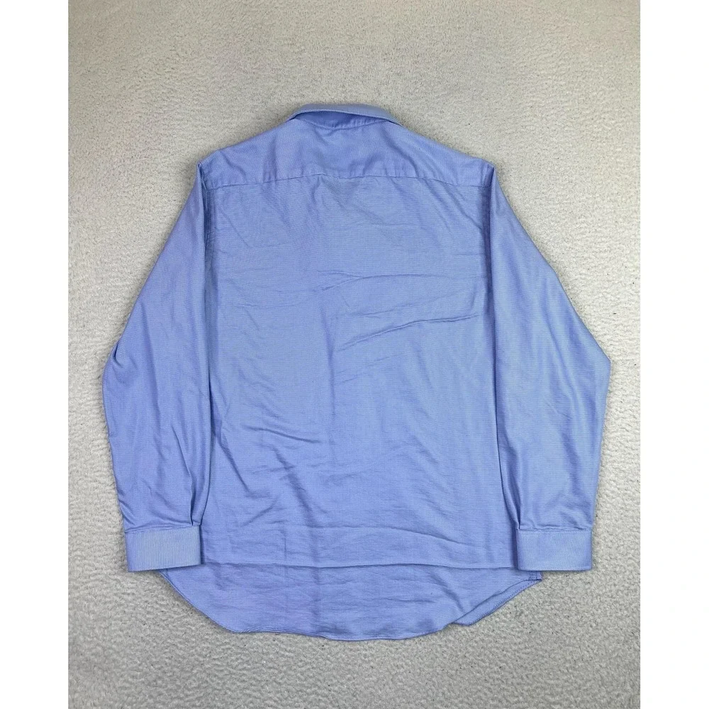 Michael Kors Shirt Mens Large Blue Slim Fit Long Sleeve Dress Button Front - Picture 2 of 10